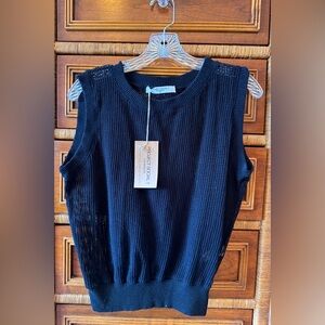 Project Social T Sleeveless Cotton Mesh Top NEW Black Size L